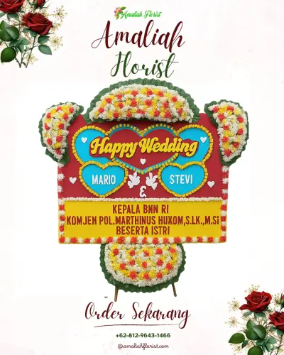 Karangan Papan Bunga Pernikahan di Ciengang